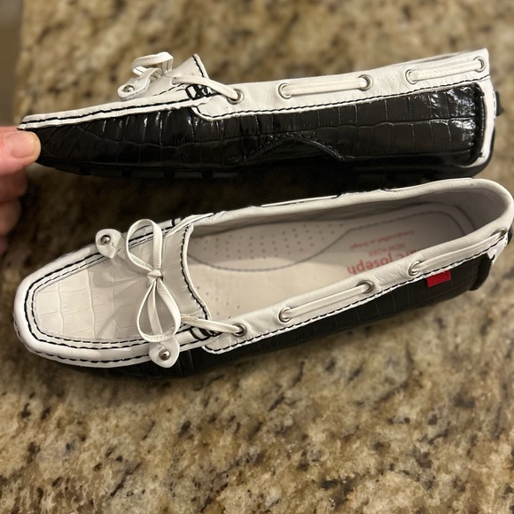 Marc Joseph Black and White Leather Loafers - Picture 4 of 16